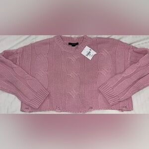 Forever 21 Dusty Pink Cable Knit Sweater